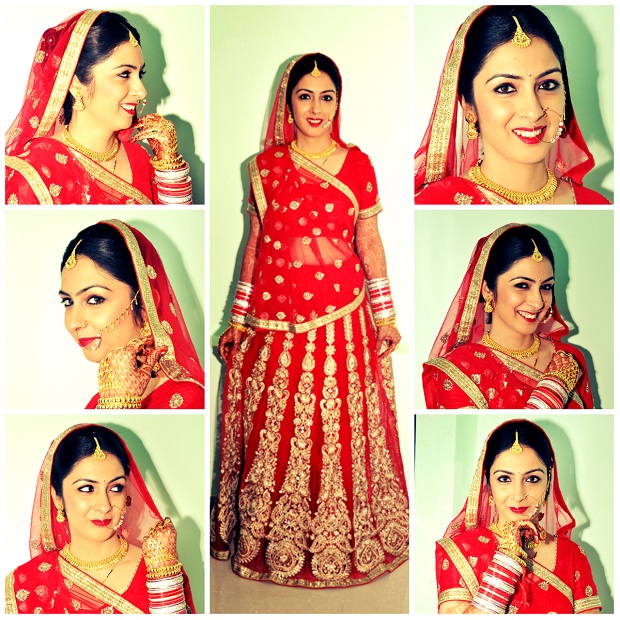 Red lehenga from a real Indian wedding