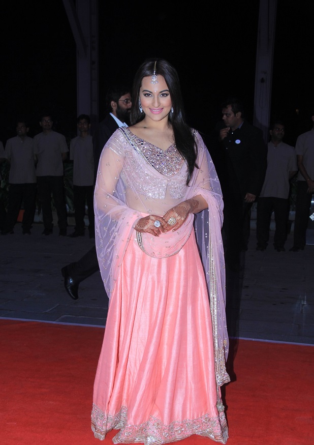 sonakshi-sinha at her brother's wedding