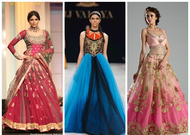 Ball gown style Indian wedding dresses