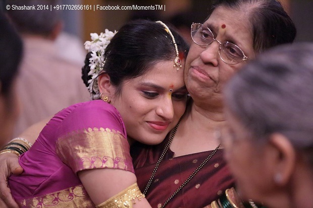 bidaai moment- Indian bride with her mother