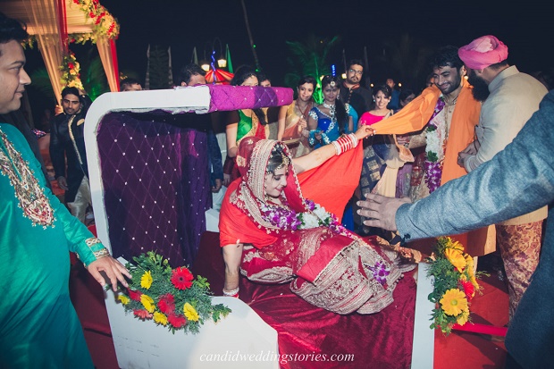 Doli-palanquin at Bollywood themed destination Goa wedding