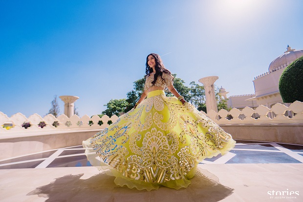 Yellow lehenga-real royal destination Udaipur wedding Cineyug Celebration Event planners