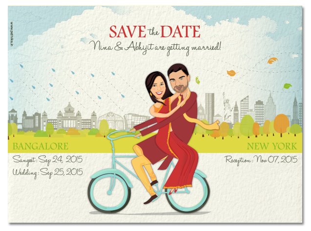 wedding invitations with caricatures
