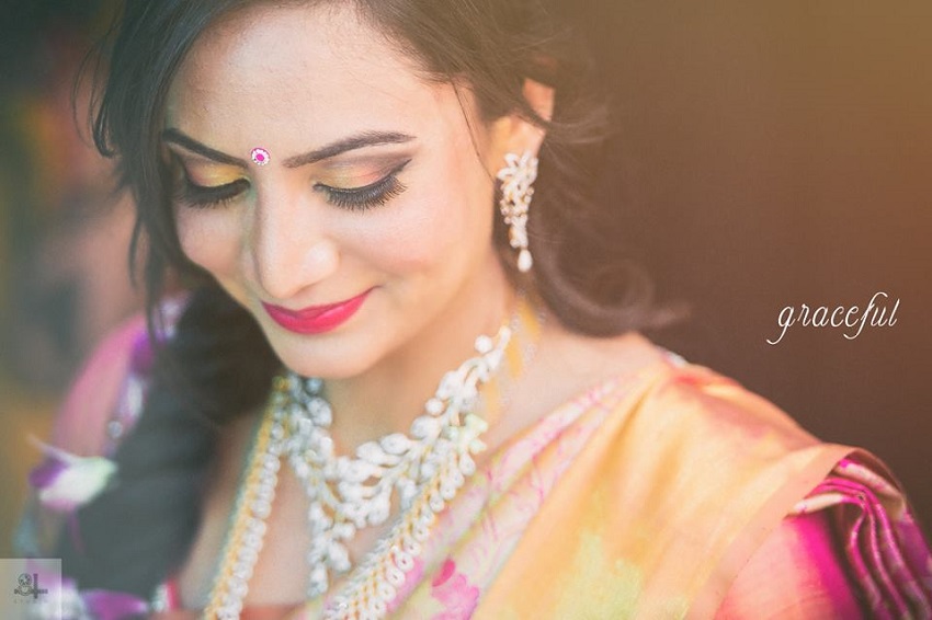 gorgeous real bride -real wedding Indian-bridal makeup hairstyle by Mankeet Khehra image by best wedding photographers in Chennai 84mm Studio