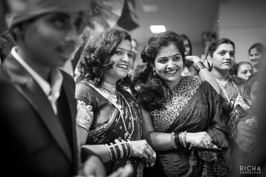 wedding guests at Indian Marathi wedding