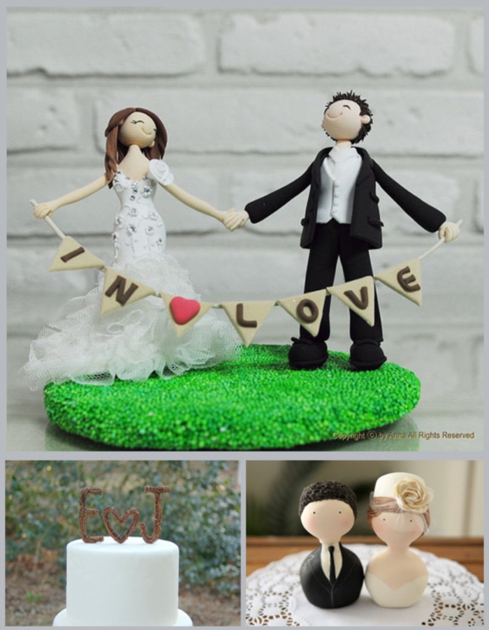 NON EDIBLE Bride & Groom Wedding Cake Toppers 