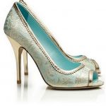 Aqua and silver wedding shoes Indian