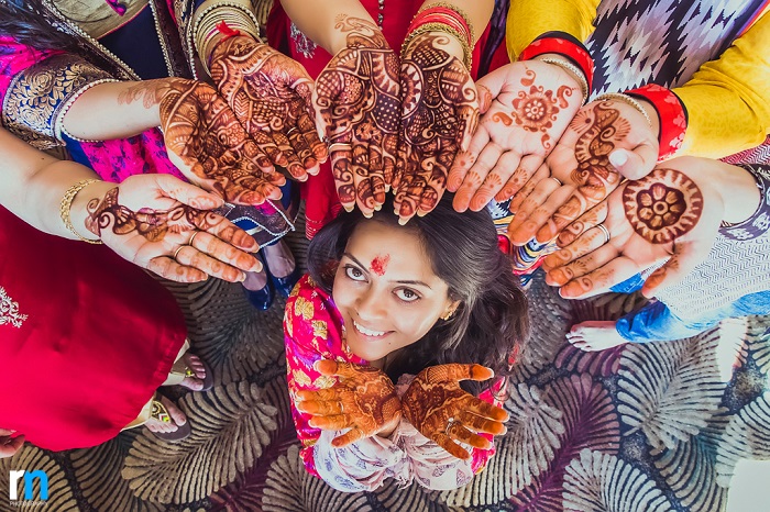 Indian bridal Mehendi ceremony