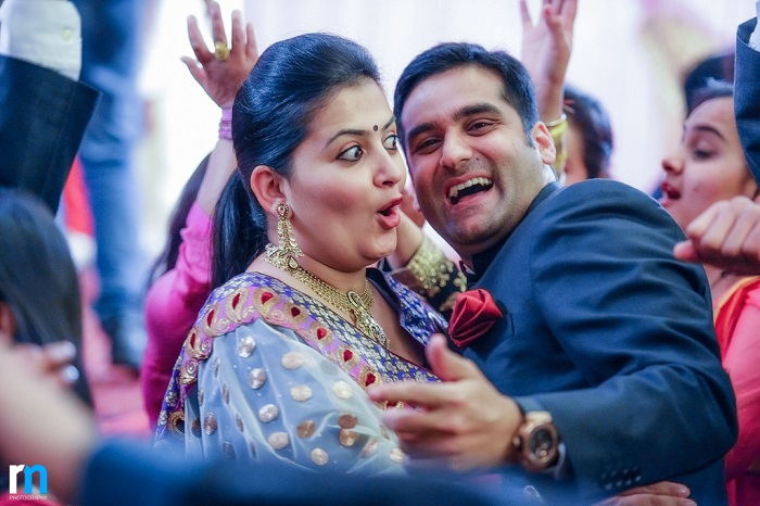 fun in Indian wedding Sangeet