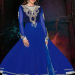 blue and silver anarkali