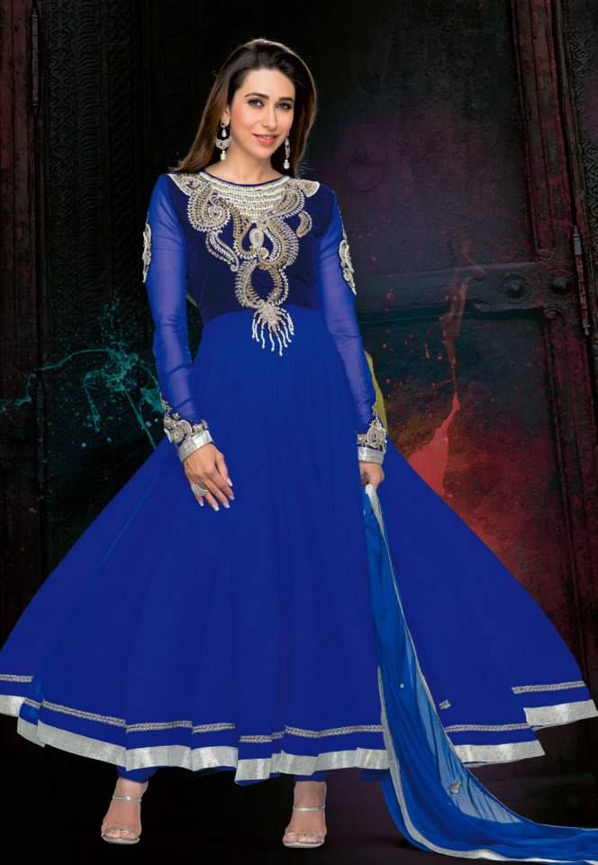 Blue and silver anarkali – India's Wedding Blog