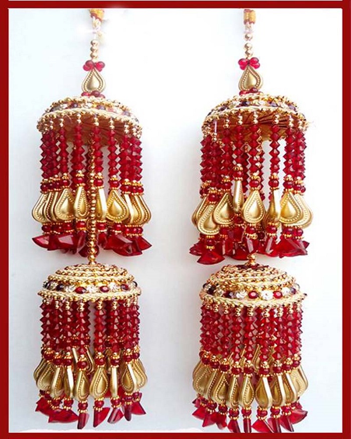 Red beads and gold tear drop Kaliren