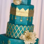 Teal wedding cake