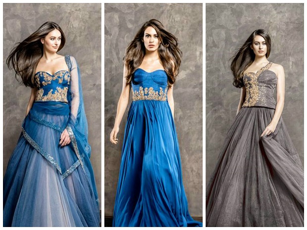 Modern yet traditional bridal attire from Shyamal Bhumika Spring Couture collection 2015