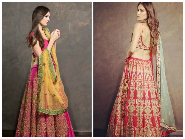 Modern yet traditional bridal attire from Shyamal Bhumika Spring Couture collection 2015