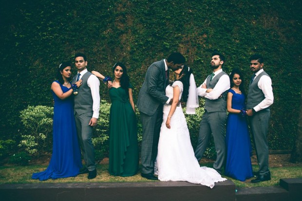Blue and green themed real wedding in India