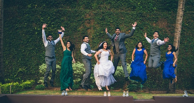beautiful colourful Green and Blue themed Indian Christian wedding in Mangalore