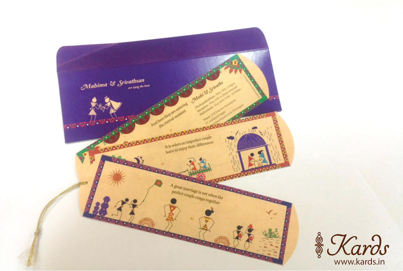 unique Indian wedding invitations with warli print