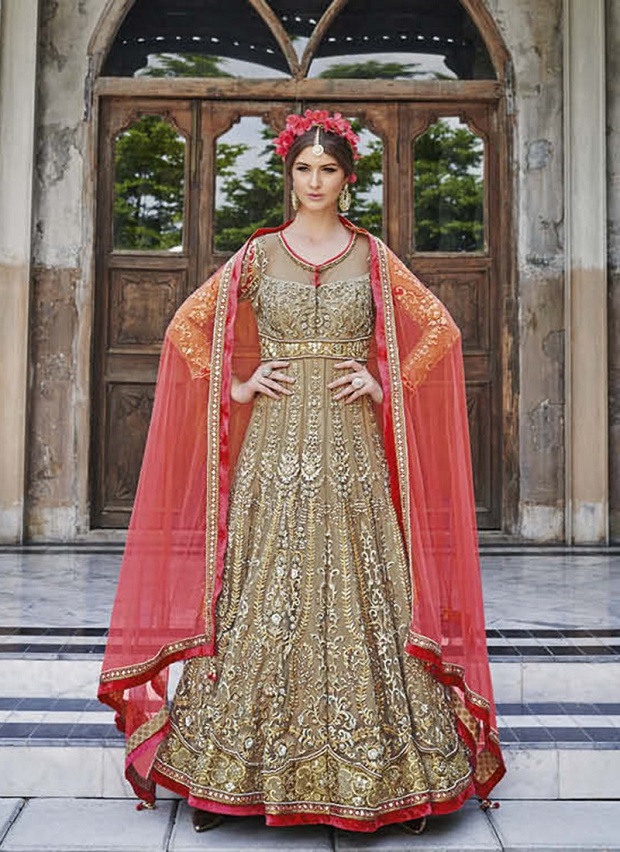 Women Indian Flared Anarkali Kurta Cotton Dupatta Bollywood Style Wedding  Gown | eBay