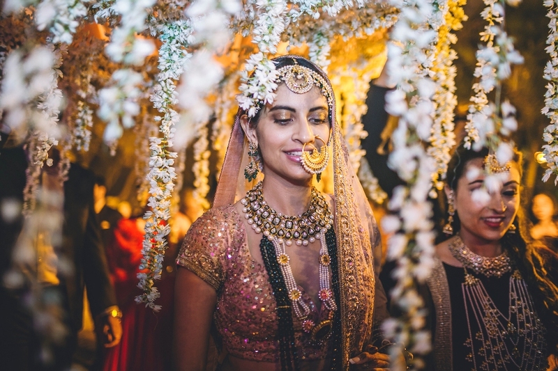 Golden lehenga Parsi Punjabi wedding of rishaad mody priyanka kochhar