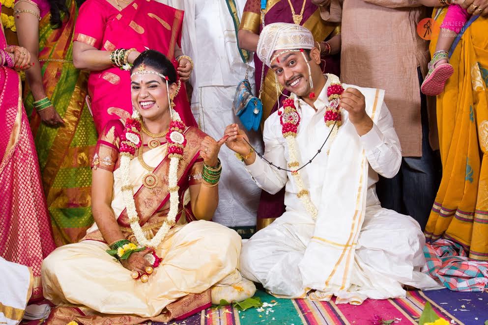 bride and groom real wedding by Sanjeev Mathu photography