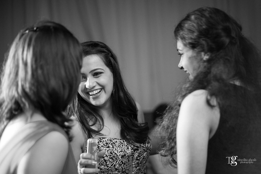 bride at her cocktail party Nivedita Ghosh Photography real wedding at Club Millennium Juhu