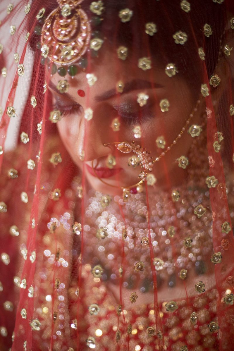 indian bride with veil