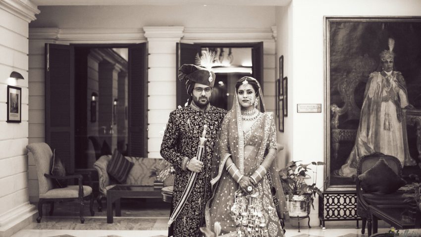 real wedding in Bhopal by Plush Affairs photography-bride had embroidered wedding date and names on her wedding lehenga