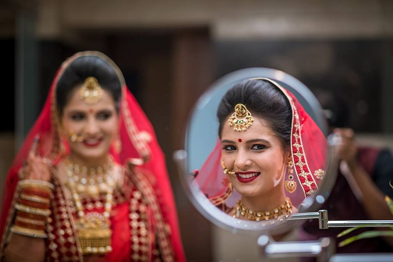an Indian bride on her wedding day