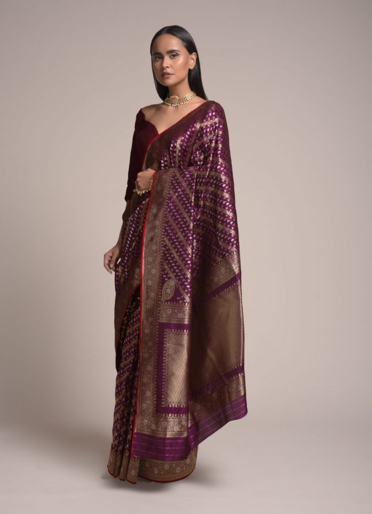 Paradise Purple Saree in Silk